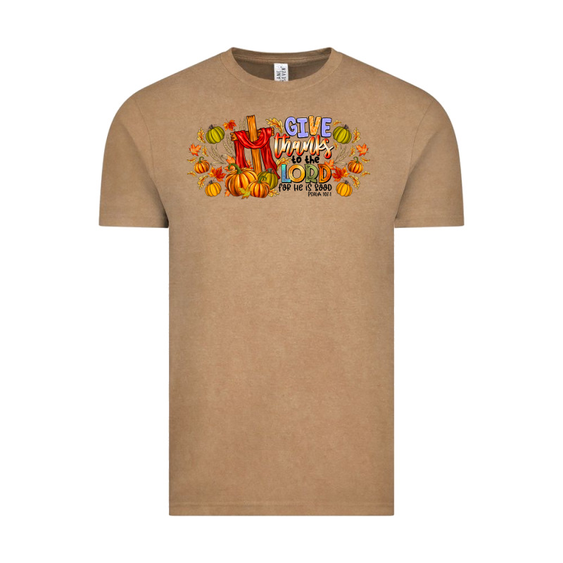 Give Thanks To The Lord For He Is Good Vintage Tee by CowhideDigitalArt | Teevron
