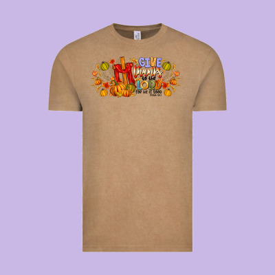 Give Thanks To The Lord For He Is Good Vintage Tee Designed By Cowhidedigitalart