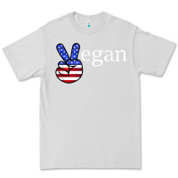 Dove Grey peace american flag vegan Premium Tee - linhVisuals
