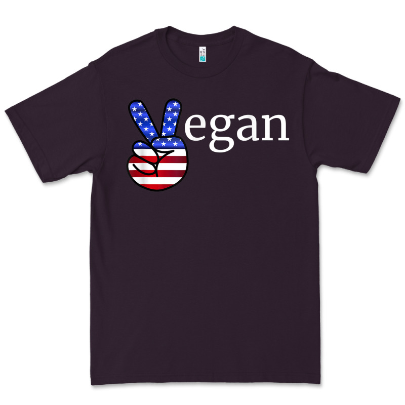 Peace American Flag Vegan Premium Tee by linhVisuals | Teevron