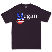 Plum peace american flag vegan Premium Tee - linhVisuals