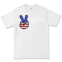 White peace american flag vegan Premium Tee - linhVisuals