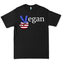 Black peace american flag vegan Premium Tee - linhVisuals