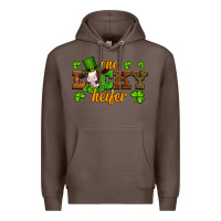 Coffee st patricks one lucky heifer baby cow Premium Hoodie - Artiststas