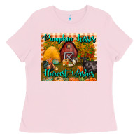 Bubblegum Pink pumpkin kisses harvest wishes tumbler Ladies Tee - BundleAndBundleShop