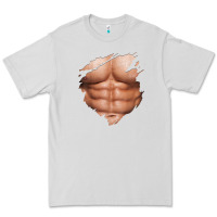 Dove Grey chest six pack abs muscles bodybuilder Premium Tee - linhVisuals