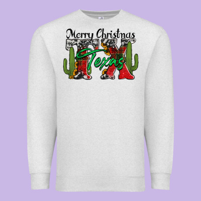 Merry Christmas Tx Texas Premium Sweatshirt Designed By Jasminsmagicworld