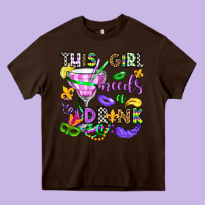 This Girl Needs A Drink Heavy Core Tee Designed By Oliviacreatesart