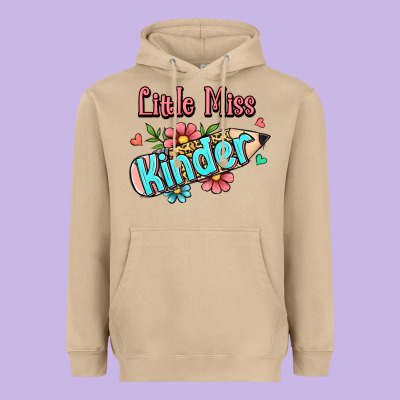 Little Miss Kindergarten Heavyweight Hoodie Designed By Jasminsmagicworld