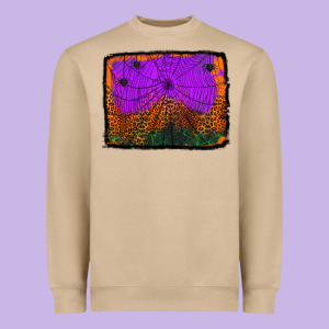 Halloween Spider Web Background Heavyweight Sweatshirt Designed By Jasminsmagicworld