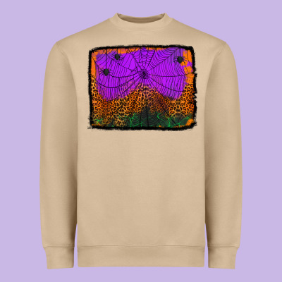 Halloween Spider Web Background Heavyweight Sweatshirt Designed By Jasminsmagicworld