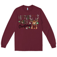Burgundy little miss christmas Long Sleeve Tee - CowhideDigitalArt