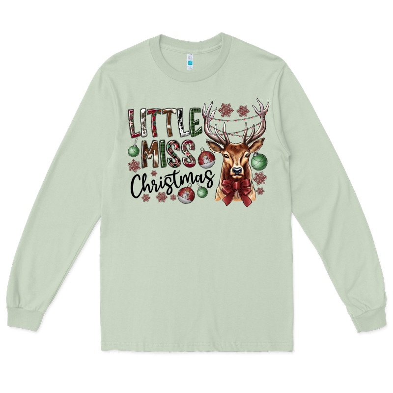 Little Miss Christmas Long Sleeve Tee by CowhideDigitalArt | Teevron