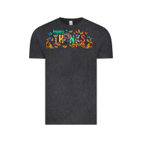 Vintage Black Happy thanksgiving Vintage Tee - CowhideDigitalArt