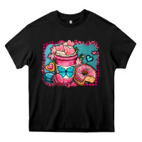 Black valentines day coffee cup and sweets Heavy Core Tee - OliviaCreatesArt