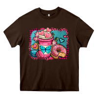 Chocolate Brown valentines day coffee cup and sweets Heavy Core Tee - OliviaCreatesArt