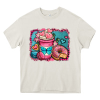 Cream valentines day coffee cup and sweets Heavy Core Tee - OliviaCreatesArt