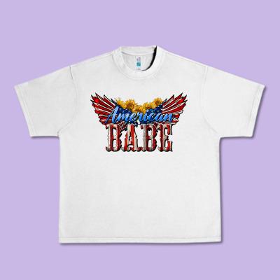 American Babe With Sunflowers Urban Heavy Tee Designed By Lillyallendesigns