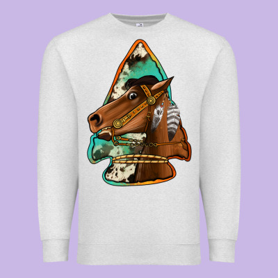 Horse Arrowhead Premium Sweatshirt Designed By Jasminsmagicworld