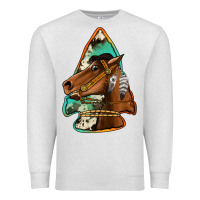 Oatmeal Heather horse arrowhead Premium Sweatshirt - Jasminsmagicworld