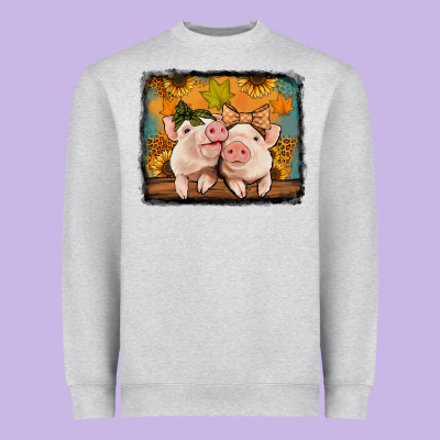 Fall Pigs Heavyweight Sweatshirt Designed By Jasminsmagicworld