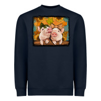Navy fall pigs Heavyweight Sweatshirt - Jasminsmagicworld