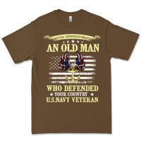 Cacao never underestimate an old man us navy veteran Premium Tee - linhVisuals