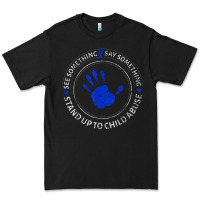 Black see something say something child abuse awareness ribbon Premium Tee - linhVisuals