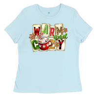 Baby Blue warm and cozy hot cocoa Ladies Tee - FaDigitalArtStudio