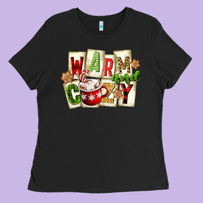 Warm And Cozy Hot Cocoa Ladies Tee Designed By Fadigitalartstudio