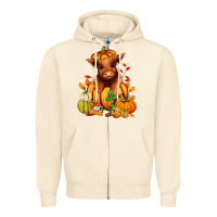 Sandshell Fall Autumn heifer pumpkin Zipper Hoodie - RanaPortraitStore