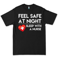 Black feel safe at night sleep with a nurse tshirt Premium Tee - linhVisuals