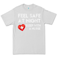 Dove Grey feel safe at night sleep with a nurse tshirt Premium Tee - linhVisuals