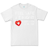 White feel safe at night sleep with a nurse tshirt Premium Tee - linhVisuals