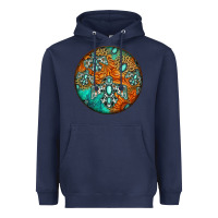 Navy western pattern circle Heavyweight Hoodie - Jasminsmagicworld
