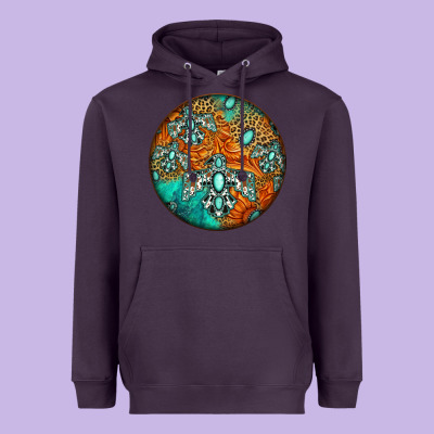 Western Pattern Circle Heavyweight Hoodie Designed By Jasminsmagicworld