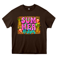 Chocolate Brown summer vibes leopard background Heavy Core Tee - Jasminsmagicworld