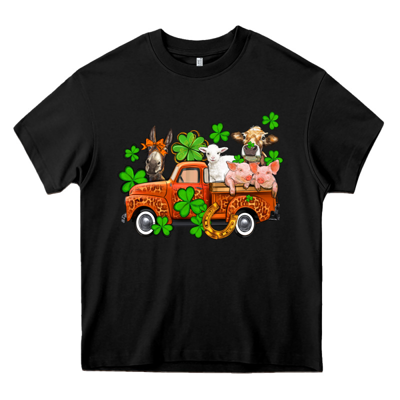 St. Patrick's Farm Animals And Truck Heavy Core Tee by OliviaCreatesArt | Teevron