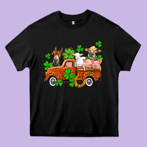 St. Patrick's Farm Animals And Truck Heavy Core Tee Designed By Oliviacreatesart