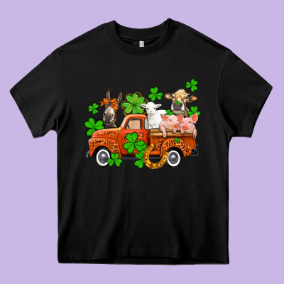 St. Patrick's Farm Animals And Truck Heavy Core Tee Designed By Oliviacreatesart
