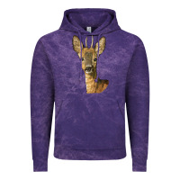 Cloud Purple Red brocket Deer Head Vintage Hoodie - LillyAllenDesigns