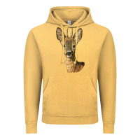 Vintage Mustard Red brocket Deer Head Vintage Hoodie - LillyAllenDesigns