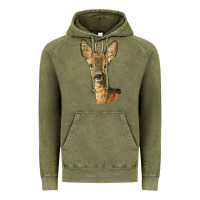 Vintage Olive Red brocket Deer Head Vintage Hoodie - LillyAllenDesigns