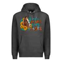 Charcoal Heather just a girl who loves horses Premium Hoodie - Artiststas