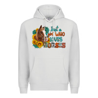 Dove Grey just a girl who loves horses Premium Hoodie - Artiststas