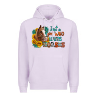 Lilac just a girl who loves horses Premium Hoodie - Artiststas