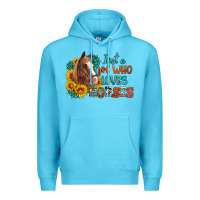 Ocean Blue just a girl who loves horses Premium Hoodie - Artiststas