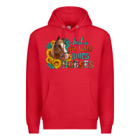 Red just a girl who loves horses Premium Hoodie - Artiststas