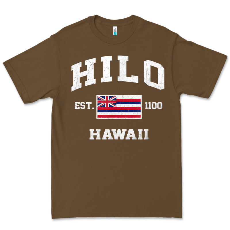 Hilo Hawaii Hi Vintage State Athletic Style T Shirt Premium Tee by linhVisuals | Teevron