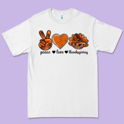 Peace Love Thanksgiving Bbs Premium Tee Designed By Bundleandbundleshop